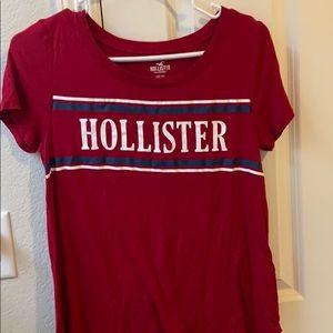 Hollister red and stripe shirt